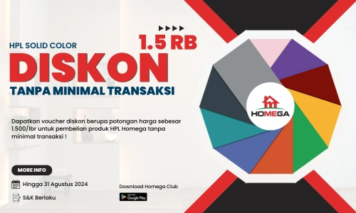 Voucher Diskon HPL Solid Color Homega
