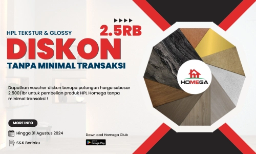 Voucher Diskon HPL Tekstur Homega