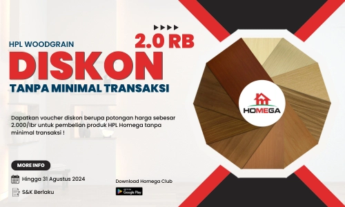 Voucher Diskon HPL Woodgrain Homega